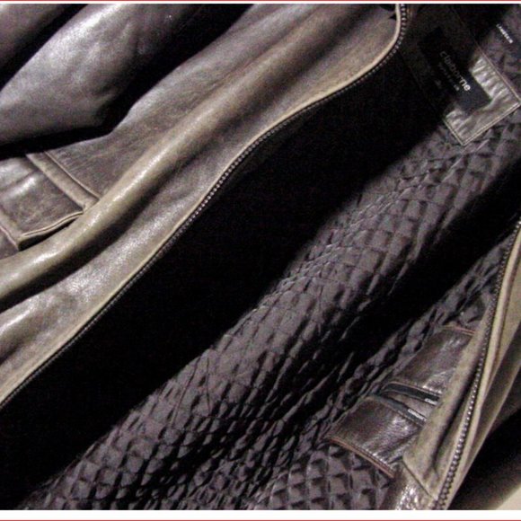 Vtg  Distress Soft Gray Lamb Leather Claiborne Bomber Jacket  Sz XL - Picture 7 of 12